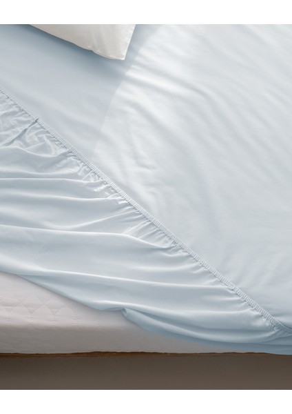 Manon Tek Kişilik %100 Pamuk Ranforce Lastikli Çarşaf - Mavi fiyatları