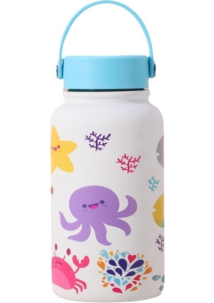 650ML Yalıtımlı Su Kısıtıcısı Büyük Kapasiteli Öğrenci Taşınabilir Spor Baskılı Su Bardağı (Yurt Dışından)