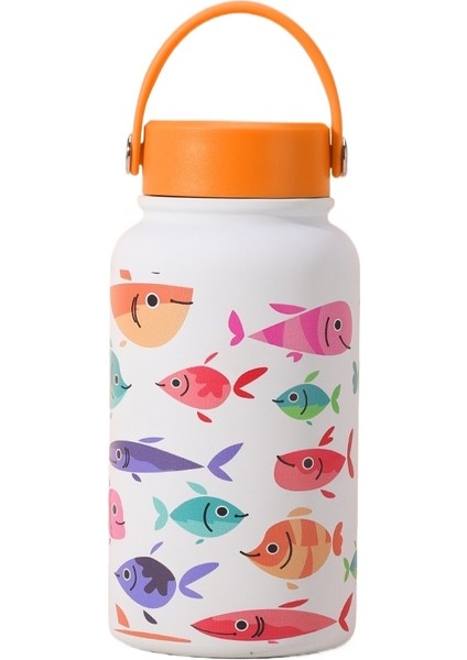 650ML Yalıtımlı Su Kısıtıcısı Büyük Kapasiteli Öğrenci Taşınabilir Spor Baskılı Su Bardağı (Yurt Dışından)
