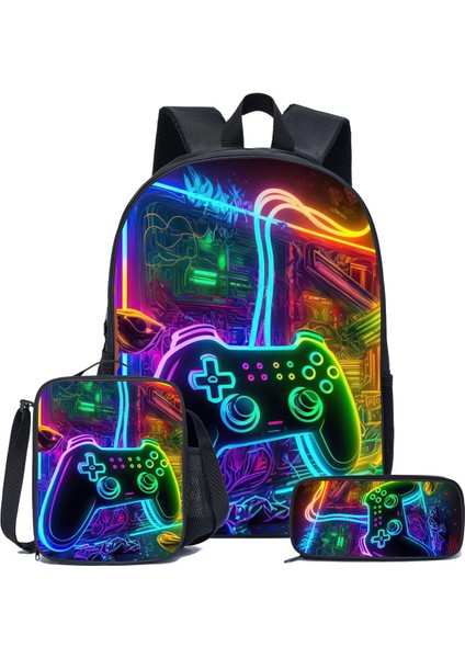 Blingbling1 Karikatür Okul Çantası Ilkokul Okul Çantası Büyük Kapasiteli Sırt Çantası Omuz Çantası Kalem Çantası Üç Parçalı Set (Yurt Dışından)