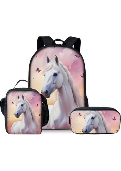 Blingbling1 Karikatür Okul Çantası Ilkokul Okul Çantası Büyük Kapasiteli Sırt Çantası Omuz Çantası Kalem Çantası Üç Parçalı Set (Yurt Dışından)