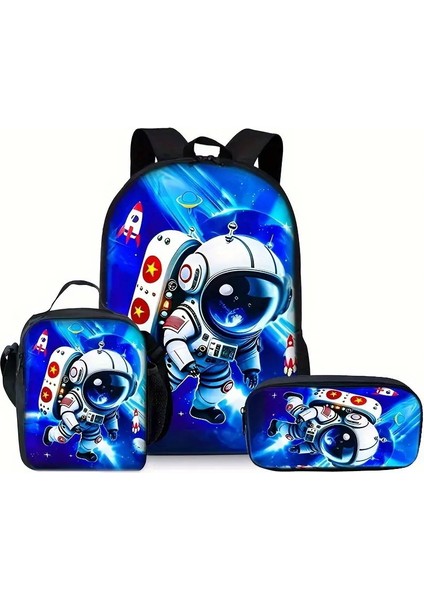 Blingbling1 Karikatür Okul Çantası Ilkokul Okul Çantası Büyük Kapasiteli Sırt Çantası Omuz Çantası Kalem Çantası Üç Parçalı Set (Yurt Dışından)