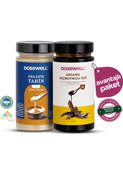 Tahin 500 gr & Keçiboynuzu Özü 640 gr 2’li Doğal Paket
