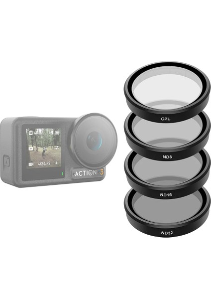 Telesın Osmo Action 3/4/5 Pro Cpl+Nd8/16/32 Filtre Seti