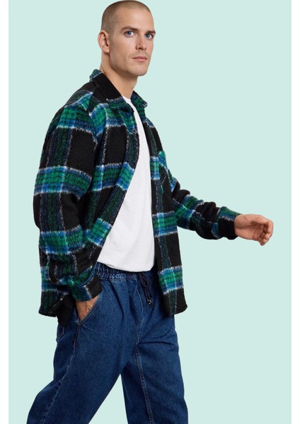 Kadın Unisex Oversize Flanel Ekose Gömlek Ceket Uzun Kol Kışlık Yaz Aylarının Vazgeçilmezi