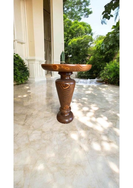 Dekoratif Doğal Ahşap Tekli Sehpa – Mantar Formlu Yan Sehpa Açık Ceviz fiyatları