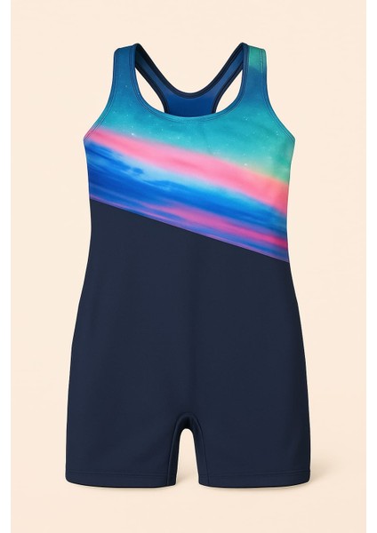 Kız Çocuk Deniz Yüzücü Mayoları 5-16 Yaş 11911