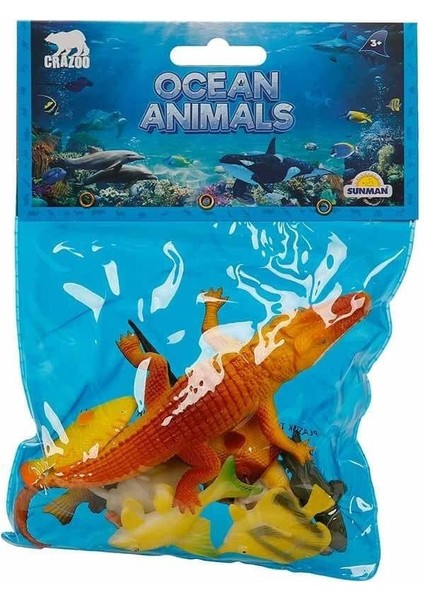 Poşette Küçük Boy Okyanus Hayvanları 07044 Kahverengi Timsah modelleri