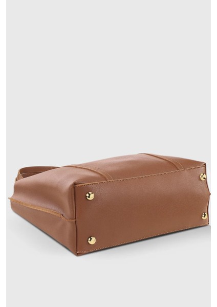 Taba Kadın Üç Bölmeli Deri Görünümlü Shopper El Ve Omuz Çanta 269 modelleri