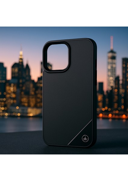 iPhone 16 Pro Max Premium Siyah Deri Serisi Koruyucu Kılıf