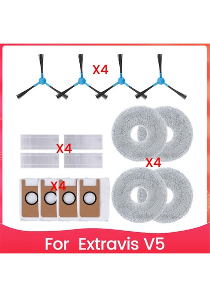 Extravis V5 Robot Süpürge Yan Fırçaları Için Yedek Parçalar (Yurt Dışından)
