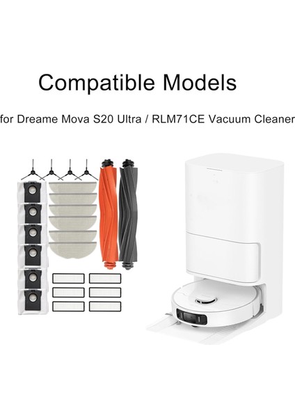 24PCS Dream Için Aksesuar Kiti Mova S20 ULTRA/RLM71CE Vakum Süpürge Parçaları Ana Yan Fırça Paspas Filtreleri Toz Çanta (Yurt Dışından) fiyatları