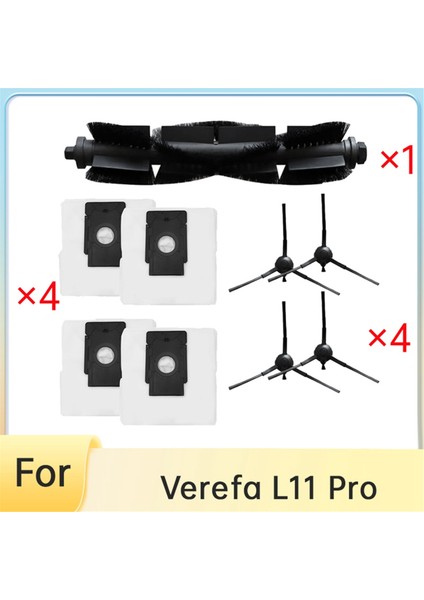 Verefa L11 Için 9 Pc Pro Robot Vakum Ana Yan Fırça Tuz Torbaları Temel Vakum Aksesuarları (Yurt Dışından)