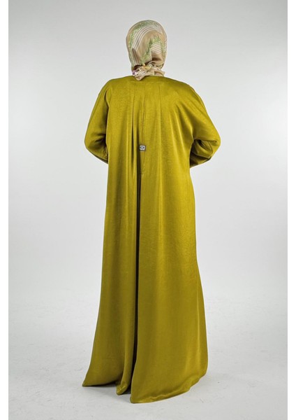 Çıt Çıt Düğmeli Ferace 70023 Yağ Yeşili