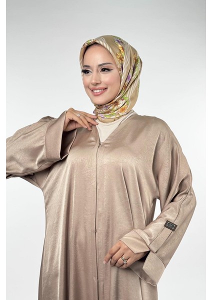 Çıt Çıt Düğmeli Ferace 70023 Vizon modelleri