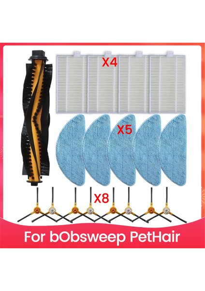 Roborock Sweeper S8 S8 Plus S8+ S8 Pro Aksesuar Silindir Ana Fırça Hepa Filtre Yan Fırça Mop Bezi Için Uygun (Yurt Dışından)