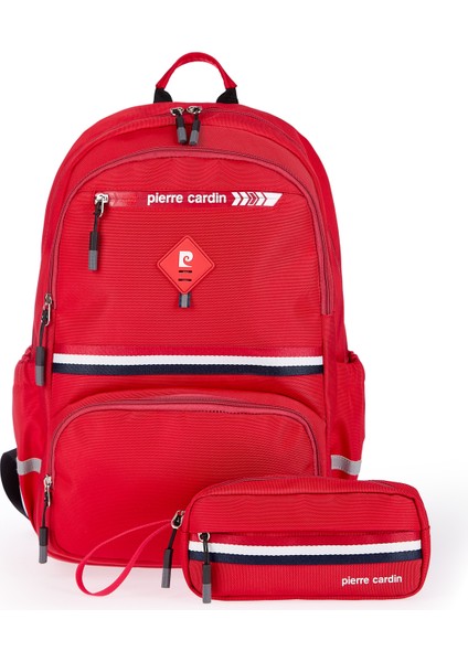 Pierre Cardin Unisex Okul Çanta Seti PCSET07PC18001201-KIRMIZI