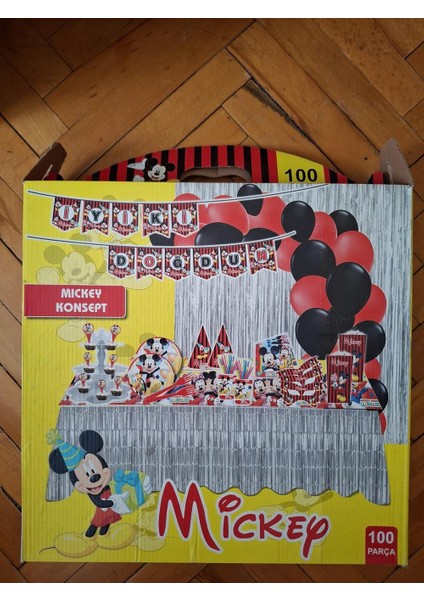 100 Parça Mickey Mause Konsept Doğum Günü Süsü