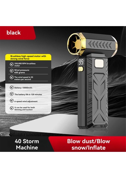 Turbo Fan Violent Fan 130000 Rpm Güçlü Hava Üfleyici Siyah (Yurt Dışından) indirimleri