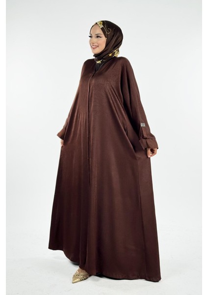 Çıt Çıt Düğmeli Ferace 70023 Kahverengi fiyatları