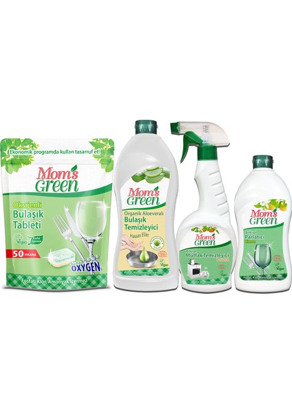 Oksijenli Tablet-Organik Aloeveralı Elde Bulaşık-Mutfak Sprey-Bitkisel Parlatıcı