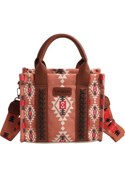 Yaz Retro Kanvas Kadın Omuz Çantası Çapraz Askılı Kadın Çantası Büyük Kapasiteli Tote Çanta (Yurt Dışından)