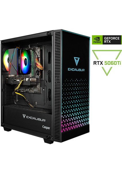 Excalibur E65H.147F-DFT0X-0HD Intel Core I7-14700F 32GB RAM 1TB SSD NVIDIA Geforce RTX 5060TI Freedos