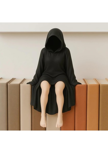 Mysterious Statue Siyah Cübbeli Kraliçe Heykeli Kitaplık Masaüstü Dekorasyonu (Yurt Dışından)