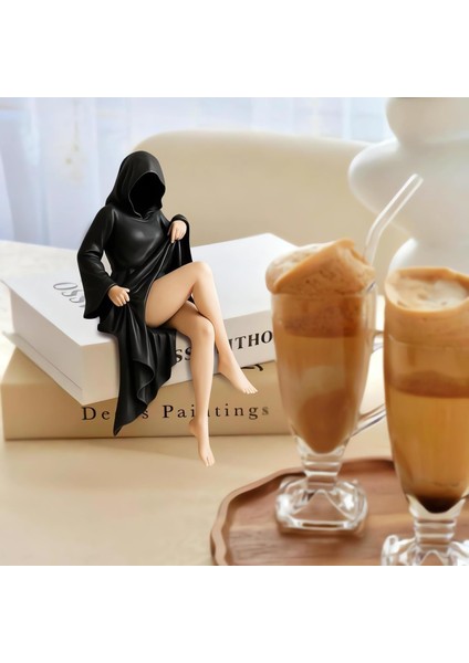 Mysterious Statue Siyah Cübbeli Kraliçe Heykeli Kitaplık Masaüstü Dekorasyonu (Yurt Dışından) fiyatları