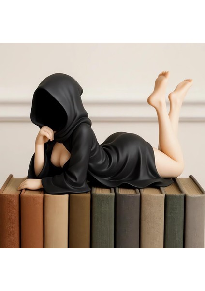 Mysterious Statue Siyah Cübbeli Kraliçe Heykeli Kitaplık Masaüstü Dekorasyonu (Yurt Dışından) fırsatları