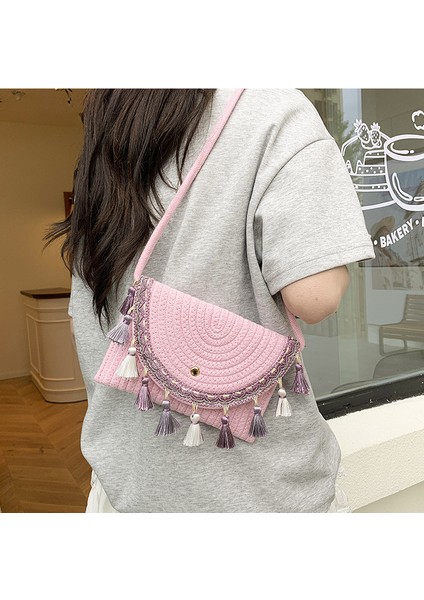 Bohem Püsküllü Çanta Deniz Kenarı Tatil Omuz Çapraz Çanta (Yurt Dışından) modelleri