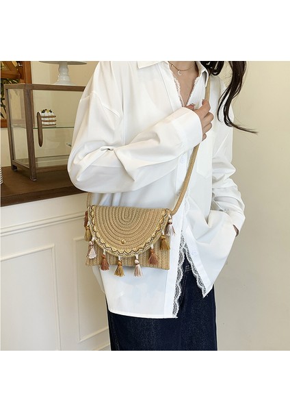 Bohem Püsküllü Çanta Deniz Kenarı Tatil Omuz Çapraz Çanta (Yurt Dışından) fırsatları