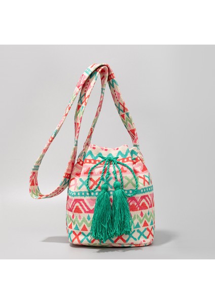 Bohem Etnik Tarzı Kanvas Çanta Çapraz Askılı Kova Çanta (Yurt Dışından)