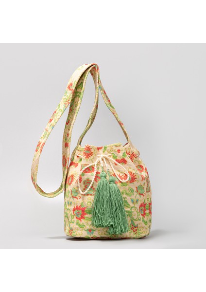 Bohem Etnik Tarzı Kanvas Çanta Çapraz Askılı Kova Çanta (Yurt Dışından)