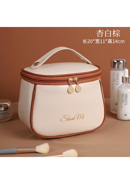 Yeni Kozmetik Çantası Pu Büyük Kapasiteli Kozmetik Çantası Saklama Çantası Taşınabilir Ağ Kırmızı (Yurt Dışından)