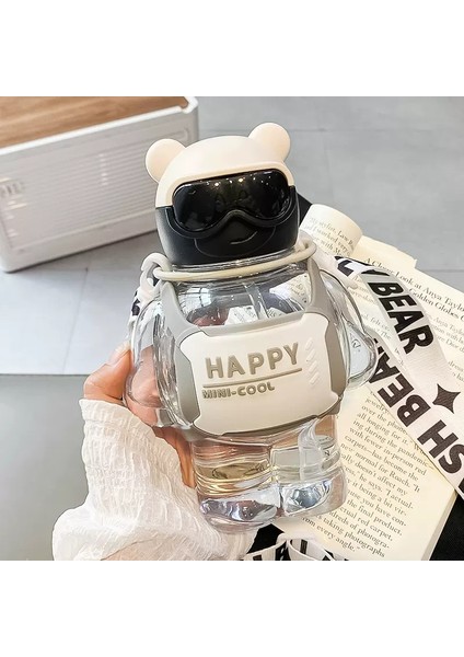 Trend Su Bardağı Yüksek Yüz Pipet Çocuk Plastik Bardak Büyük Kapasiteli Yaratıcı Serin Ayı Su Şişesi Sevimli Öğrenci Bardağı (Yurt Dışından)