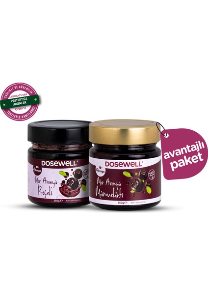Reçeli 250GR & Mor Aronya Marmelatı 250 gr 2’li Doğal Lezzet Paketi