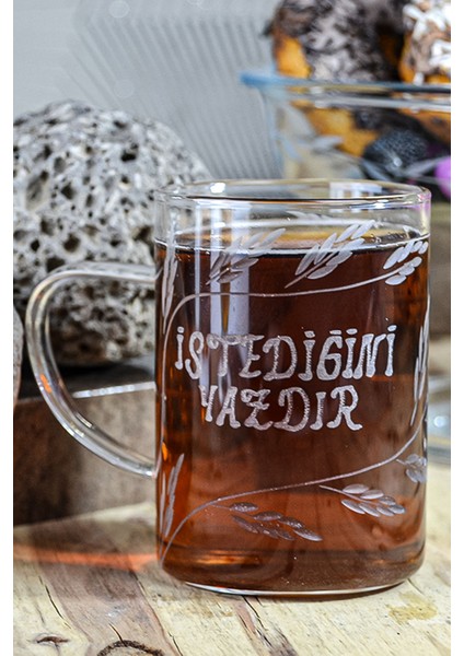 Kişiye Özel Isimli Kulplu Borosilikat Cam Kupa Bardak 200CC fiyatları