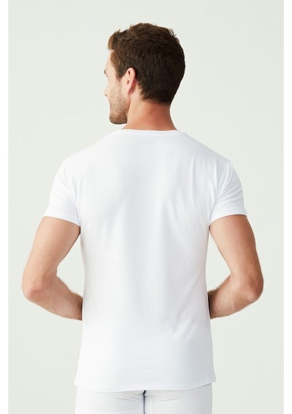 Lisanslı %100 Pamuklu Erkek Kısa Kol V Yaka Atlet 2'li Kutulu Paket/ Beyaz fiyatları