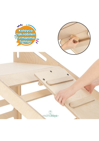 Sleepy Ahşap Montessori Yatak 70X140CM ve Aksesuarları | Masa | Kara Tahta| Salıncak | Kaydırak ve tırmanma fiyatları