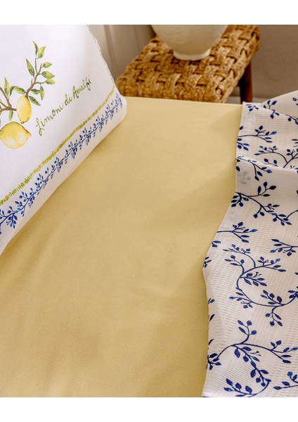 Gabrielle King Size Pamuklu Ecocell Baskılı Pike Takımı - Lacivert