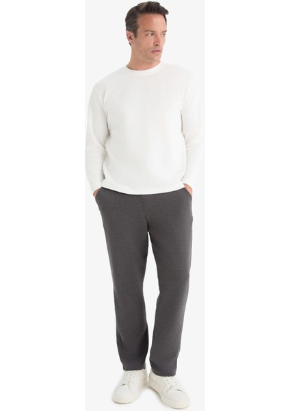 Regular Fit Cepli Düz Paça Dokulu Eşofman Altı D7603AX25SP