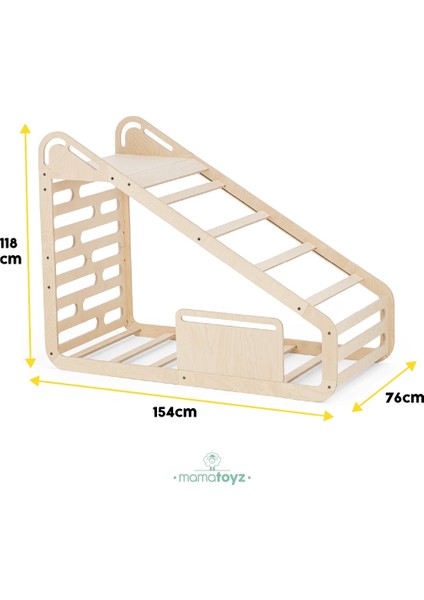 Sleepy Ahşap Montessori Yatak 70X140CM ve Aksesuarları | Masa | Kara Tahta| Salıncak | Kaydırak ve tırmanma indirimleri