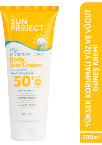 The Sun Project Yüksek Korumalı Aile Boyu Yüz ve Vücut Güneş Kremi 50+ Spf Pa++++ 200 ml