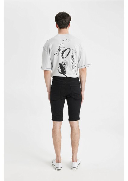 Skinny Fit Jean Bermuda Şort A5037AX24SM