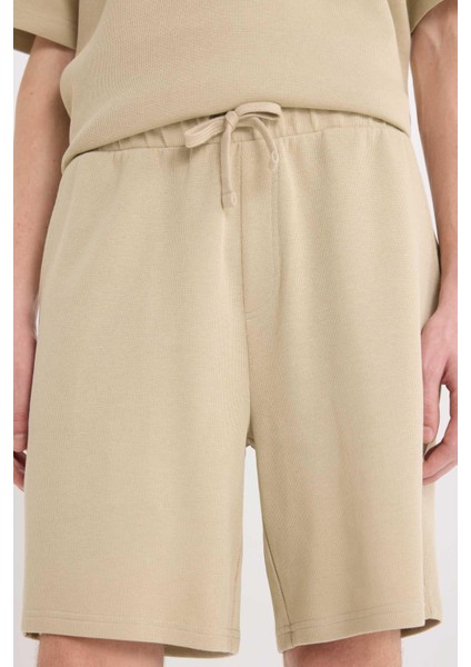 %100 Pamuk Regular Fit Düz Paça Şort E0442AX25SM