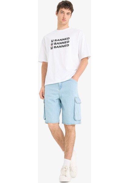 %100 Pamuk Kargo Fit Jean Bermuda Şort fiyatları