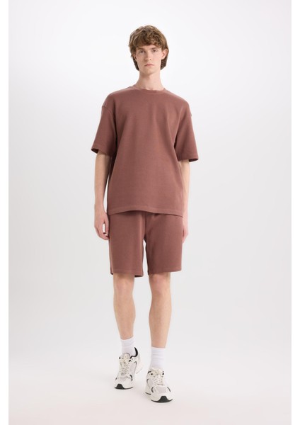 %100 Pamuk Regular Fit Düz Paça Şort E0442AX25SM fırsatları