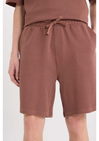 %100 Pamuk Regular Fit Düz Paça Şort E0442AX25SM