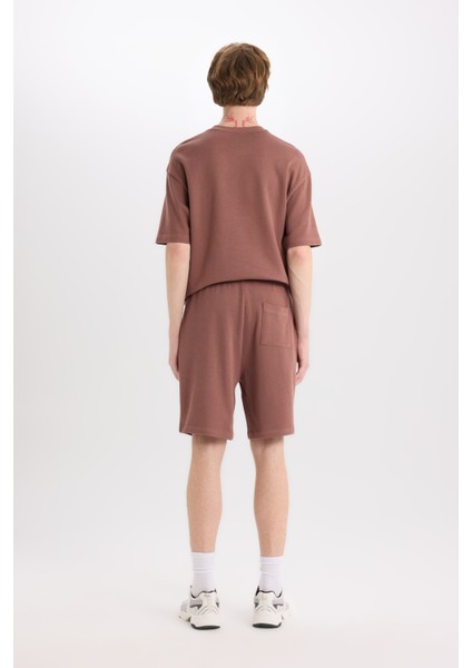 %100 Pamuk Regular Fit Düz Paça Şort E0442AX25SM